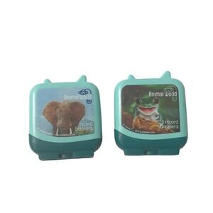 Tonies Animal World Record Breakers Elephant Frog Audio Blocks Set of 2 Teal